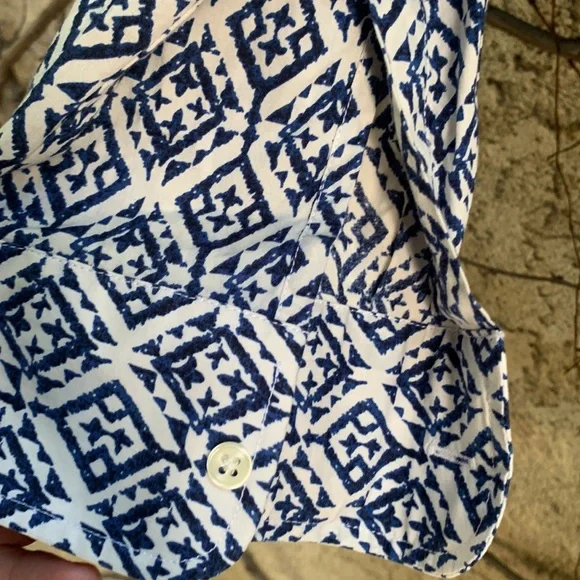 The Shirt by Rochelle Behrens Navy and White Geometric Dress - Picture 9 of 11